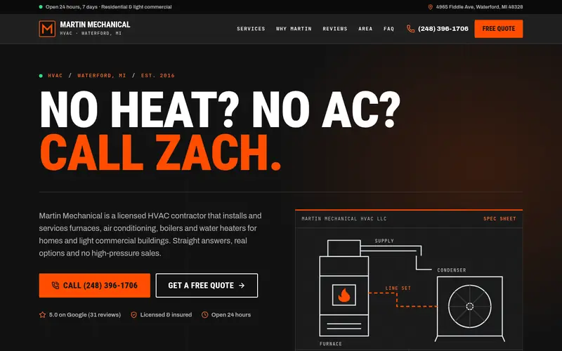 Home page of the Martin Mechanical sample site
